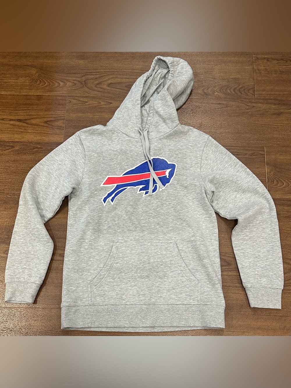 Fanatics Gray Crewneck Hoodie with Blue and Red Buffalo Logo